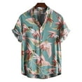 thumbnail image 4 of JINMGG Mens Tops Clearance under $5,Men Hawaiian Short Sleeve Beach Shirt Printed Summer Casual Button Turn-down Collar Shirts, 4 of 9