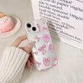 thumbnail image 6 of Compatible with iPhone 15 Case Cute Bow Knot Pattern Compatible with MagSafe Silver for Women Girls Pink Ribbon Shockproof Protective Phone Cover, 6 of 14