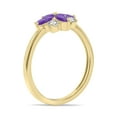 thumbnail image 2 of SZUL Women's 3/4 Carat TW Amethyst and Diamond Flower Ring in 10K Yellow Gold, 2 of 6