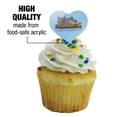 thumbnail image 3 of Catfish Mercat Cat Mermaid Sitting On Log Heart Love Cupcake Picks Toppers Decoration Set of 6, 3 of 6