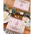 thumbnail image 4 of Easter Placemats Set of 4, Bunny Ears Gnomes Placemat for Dining Table Decorations, Easter Eggs Pink Check Plaid Place Mats, Spring Table Mats for Kitchen Dinner Seasonal Holiday Party Decor, 4 of 6