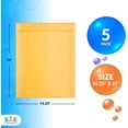 thumbnail image 3 of Kraft Bubble Mailer 14.25 x 19 Inches. Pack of 5 Yellow Kraft Bubble Mailers. Self-Sealing Waterproof Bubble Shipping Envelopes Padded. 56 GSM Cushioned Kraft Mailer with Self-Adhesive Tape, 3 of 10