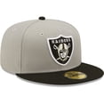 thumbnail image 3 of Men's New Era  Gray/Black Las Vegas Raiders Flipside 2Tone 59FIFTY Fitted Hat, 3 of 5