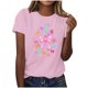thumbnail image 5 of Mujeres Manga Corta de Verano Tops V-Cuello Impreso Suéter, Blusa de Moda Casual para la Primavera, 5 of 7