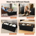 thumbnail image 4 of Costway 43 Inches Folding Storage Ottoman Bench with Side Pocket Storage Chest Black, 4 of 10