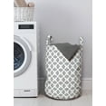 thumbnail image 3 of Abstract Laundry Bag, Simple and Traditional Layout of Flower-Like Curves on a Plain Background, Basket with Handles Drawstring Closure for Laundromats, 13" x 19", Dimgray and White, by Ambesonne, 3 of 4