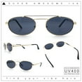 thumbnail image 2 of Retro Top Double Bridge Hustler Oval Metal Rim Sunglasses Gold - Black, 2 of 8