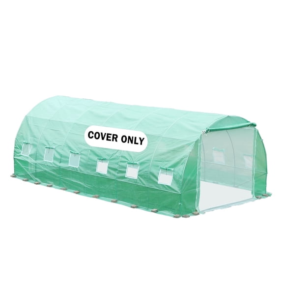 Aoodor Greenhouse Replacement Cover 20'X10'X7' Large Walk in Tunnel Outdoor Plant Gardening Greenhouse Spare Parts Cover (Frame NOT Included)