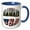 Blue/White, variant on 3drose, Picture Text of Hawaii and Usa, 11oz Two-tone Yellow Mug