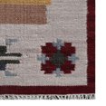 thumbnail image 2 of Rugsotic Carpets Hand Woven Kilim Area Rug, 2'6''x10', White Burgundy, Wool, Flat Weave, Low Pile, Runner, Contemporary Design, 2 of 5