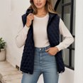 thumbnail image 2 of Gaexia Vest for Women ,Winter Lightweight Quilted Hooded Vest Warm Thin Padded Sleeveless Jacket Cozy Soft Lined Casual Fall Fashion Outerwear, 2 of 6