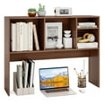 thumbnail image 1 of Costway Computer Desktop Bookcase Countertop Storage Bookshelf Organizer with 4 Cubbies Walnut, 1 of 10