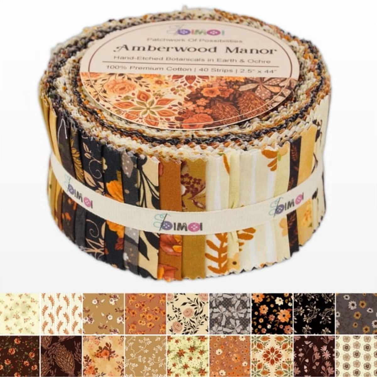 Soimoi Jelly Roll Fabric Strips for Quilting, Precut Fabric for DIY, 40 Strip Assorted Bundle, Jelly Roll For Scrapbooking, Perfect Quilting Fabric for Sewing, Craft, Home Dcor