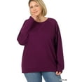 thumbnail image 2 of Zenana Women & Plus Basic Long Sleeve Round Neck Raglan Pullover Sweatshirts Top, 2 of 3