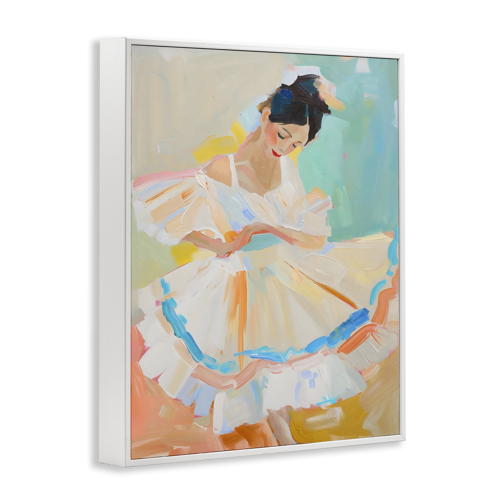 Stupell Industries Dancer with Flowing Dress White Framed Giclee Art, design by The Prints Vibe