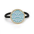 thumbnail image 1 of Pattern Wave Japanese Traditional Edo Silver Metal Hair Tie And Rubber Band Headdress, 1 of 3