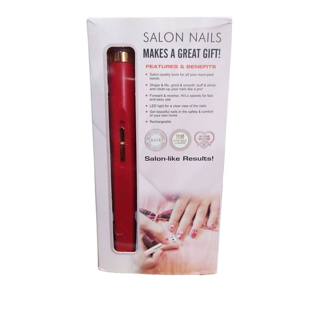 Pulidor Electrico para Uñas Salon Nails Recargable Rojo
