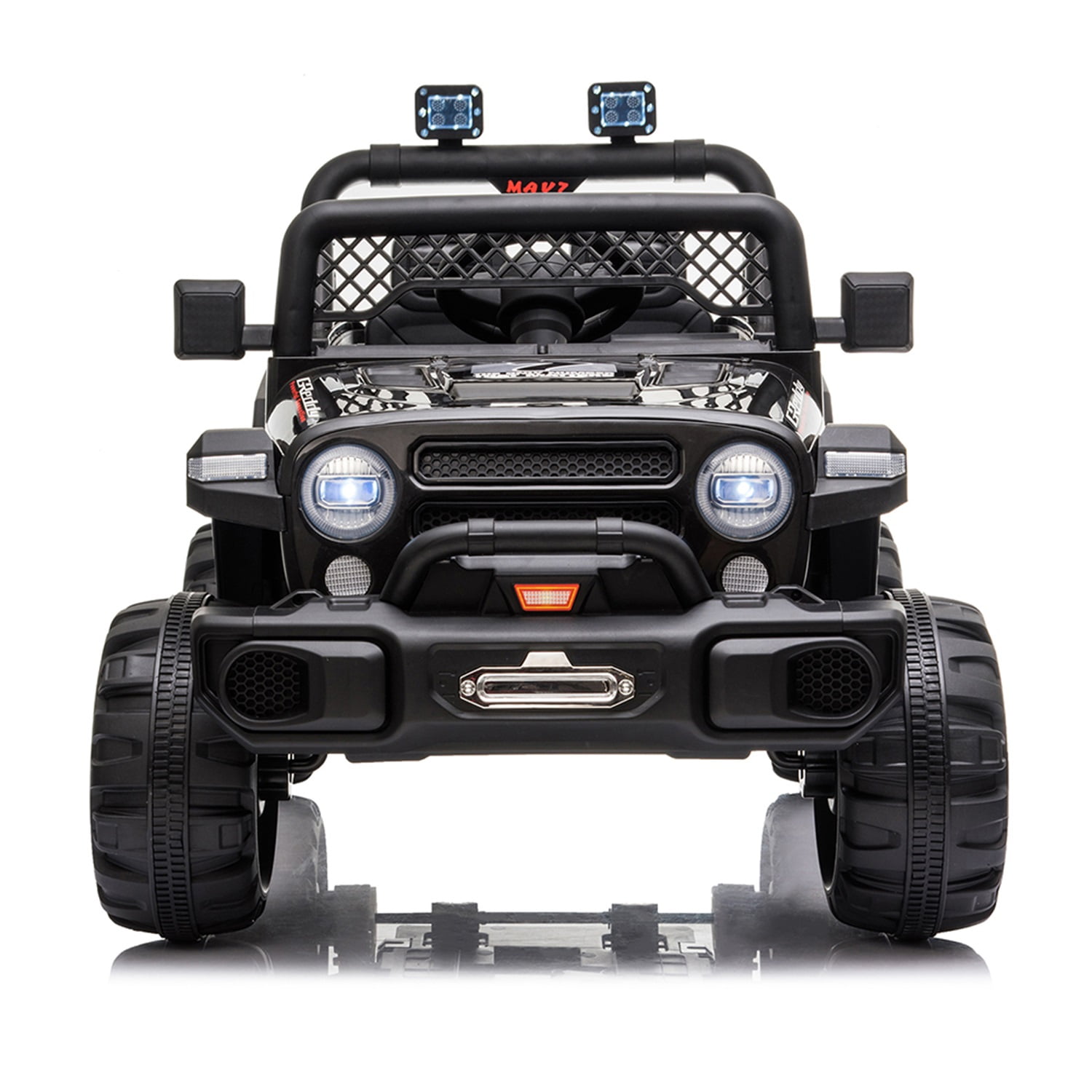 CIPACHO 12V Kids Ride On Truck Car with Parent Remote Control, Spring Suspension, LED Lights, AUX Port, Kids Electric Vehicle Toy, Black