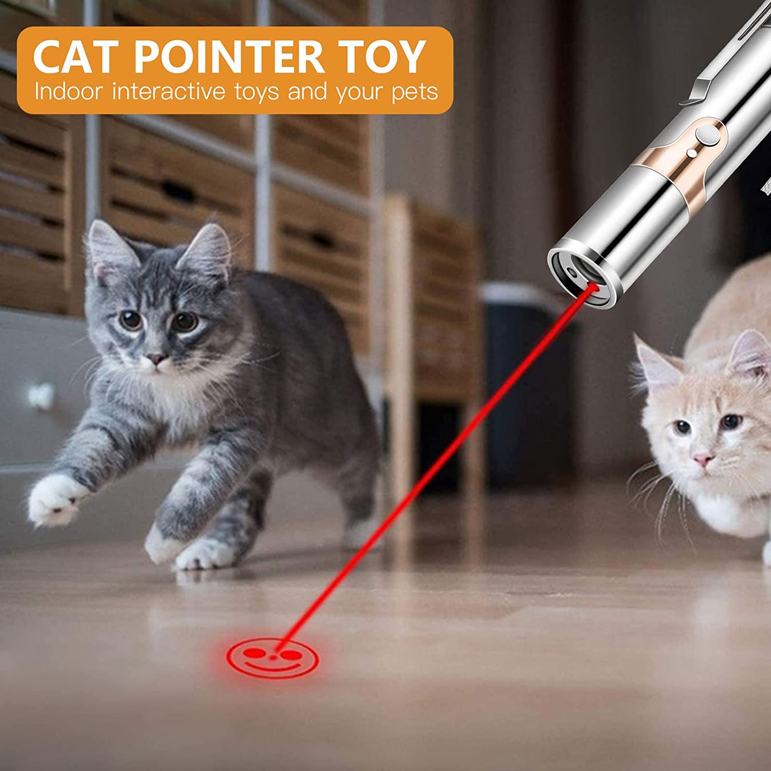 Fynigo Cat Laser Pointer Toy Rechargeable, Silver photo 6