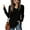 Black, variant on Qaspx Sweatshirts for Women Lightweight V Neck Long Sleeve Shirts Casual Loose Ribbed Tops
