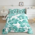 thumbnail image 2 of Feelyou Cartoon Cherry Blossoms Bedding Comforter Set, Cyan Tropical Palm Twin Comforter Sets, Teens Kids Boys Girls Reversible Bedding Set, Breathable Home Decor, 2pcs, 2 of 8