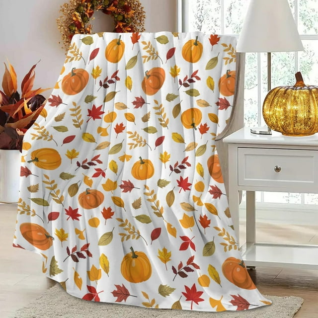 Manta de calabaza para Halloween y Acción de Gracias, ligera y cálida, de franela de lana, cómoda y suave para hombres y mujeres, manta navideña, manta refrescante de poliéster.