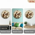 thumbnail image 4 of 2D Flat 1pc 10Inch Non-Ticking Silent Wooden Wall Clock - Tabby Cat Floral Arrangement Design, Rustic Vintage Round Clock for Home Office Kitchen Living Room, AA Battery Not Included), 4 of 7
