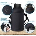 thumbnail image 6 of BUZIO 64 oz Insulated Water Bottle with Straw Lid and Flex Cap, Vacuum Stainless Steel Water Bottle Water Flask, Double Wall Travel Mug for Outdoor Sports Hiking Cycling Camping Running, 6 of 9