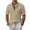 Khaki, variant on SROBPTY Mens T-Shirts Solid Short Sleeve Collared Button Front Linen Look Beach Casual Summer Tops for Daily Wear