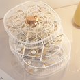thumbnail image 4 of OUSITAID Jewelry Organizer Box  Transparent 3-Layer Jewelry Display Holder with Lid for Earrings Bracelets Necklaces Rings, 4 of 8