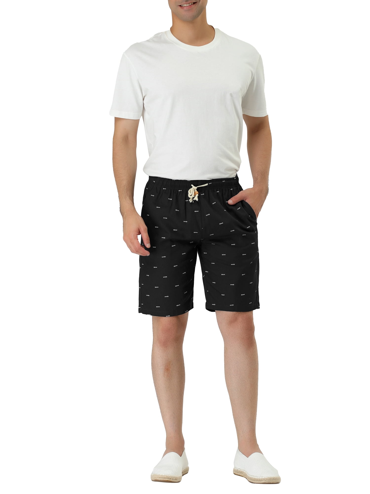 Men's Summer Swim Elastic Waistband Drawstring Patterned Beach Board Shorts