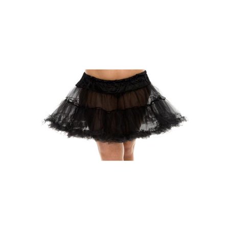 

Music Legs 721Q-BLACK Plus Size Trim Petticoat - Black