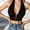 Black, variant on Women's Tanks Womens Neck V Neck Zipper Vest Camisole Platform Competitor Women's Denim Zip Up Top Sleeveless Open Back Asymmetrical Denim Crop Tops White M