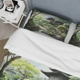 thumbnail image 4 of Designart "Zen Garden Serenity Japanese Artistic Tranquility I" Japanese Bedding Covert Set - Japan Art Green People Bed Set With 2 Shams, 4 of 6