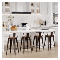 Drevy 26 Inch Bar Stools Counter Height Bar Stools Industrial Metal Barstools Set of 4 for Home Kitchen (26 inch, )