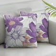 thumbnail image 3 of Throw Pillow Cases Pack of 2 Two-Tone Blooming Flower Decorative Cushion Covers for Couch Bed Sofa Farmhouse Decoration Purple Grey, 3 of 7