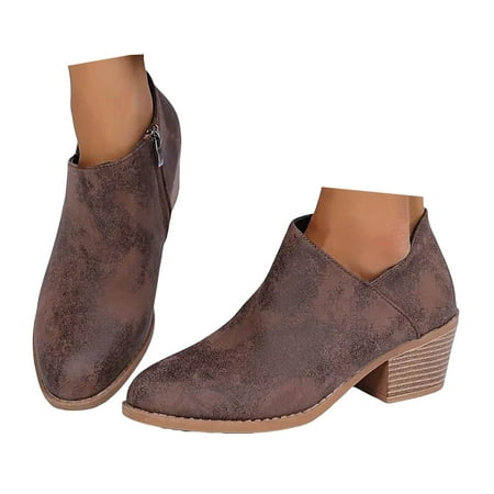 

Ankle Boots for Women Roman Casual Ankle Boots Fall Boots for Women 2024 Riding Boots for Women Lightweight and Breathable Without Stuffy Feet Fashionable Wedge-Heel Ankle Boots