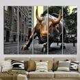 thumbnail image 5 of View Art Canvas, New York Landscape Art Canvas, Wall Street Poster, Bull Satue Artwork, Charging Bull Poster, Buffalo Printed, Canvas Wall Decor - Natural Framed, 5 of 9