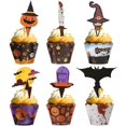 thumbnail image 1 of Halloween Cupcake Decorations, Halloween Cupcake Toppers Wrappers, Halloween Cake Decorations Bat Spider Ghost Pumpkin, Halloween Cupcake Decorations Props, 1 of 5