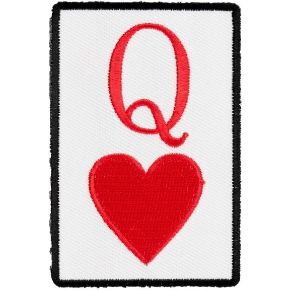 Queen of Hearts Playing Card Patch, Ladies Patches