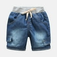 thumbnail image 2 of Jeans Shorts for Toddler High Waisted Loose Boys Shorts with Pockets Baby Shorts 2-3 Years, 2 of 7
