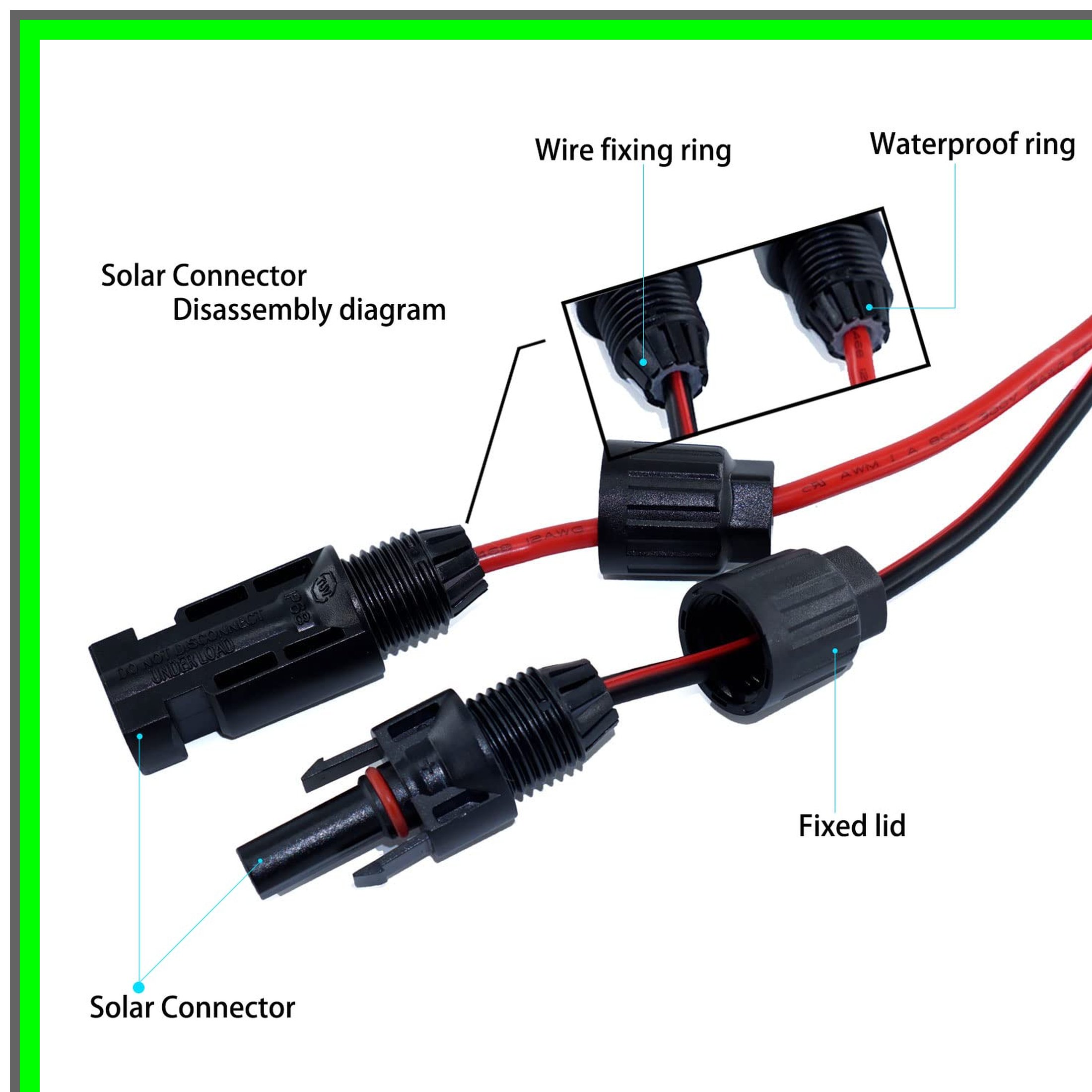 25FT Solar Charge Cable XT60i Adapter for EcoFlow Bluetti Anker Power Stations