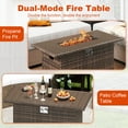 thumbnail image 4 of Gymax 44.5'' Propane Fire Pit Table w/ Metal Slatted Tabletop & Stainless Steel Burner Brown, 4 of 6