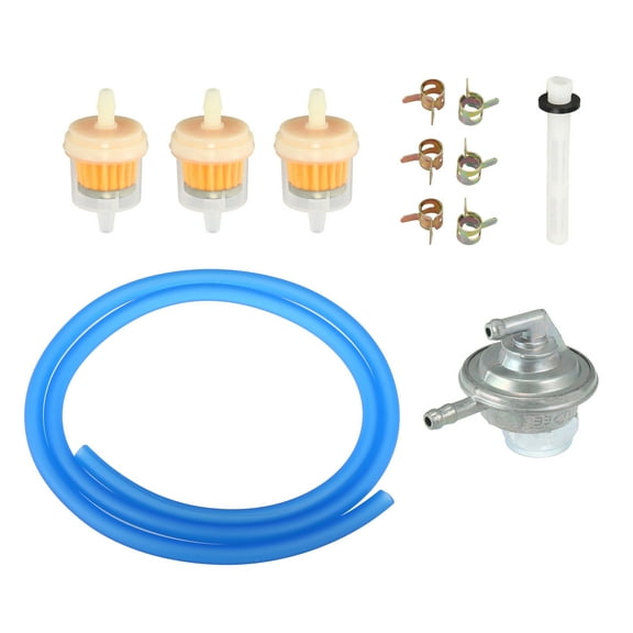 Two Head Vacuum Fuel Pump Petcock Gas Fuel Filter Hose Tube Line Kit with Filter Tube for GY6 50cc ATV Motorcycle Parts