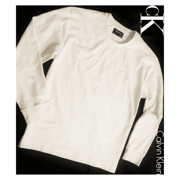 $59.50 Calvin Klein Men's Heavy Weight Long Sleeve T.Shirt, Size L