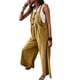 thumbnail image 3 of Sunloudy Mujeres Casual Bib Overol, Verano Sin Mangas Pierna Ancha Color Sólido Mono con Bolsillos Sunloudy S M L XL, 3 of 5