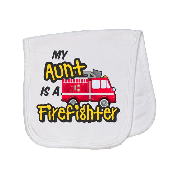 Inktastic My Aunt is a Firefighter with Fire Truck Baby Burp Cloth