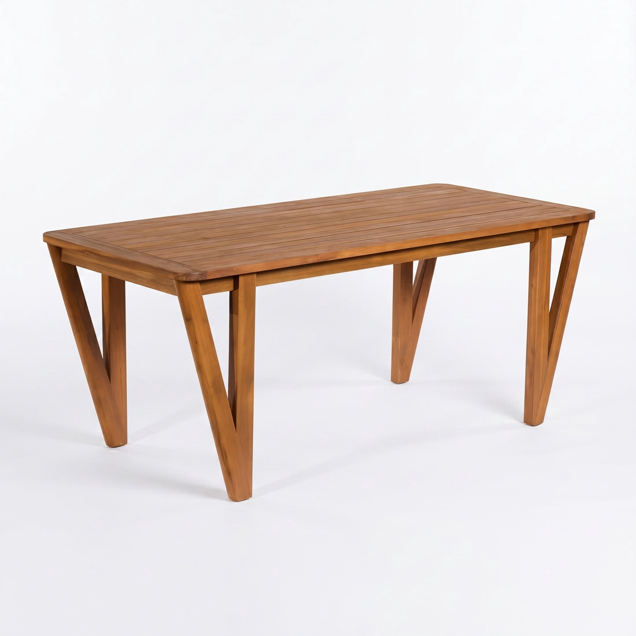 Christopher Knight Home 70.75" Farmhouse Acacia Wood Outdoor Dining Table with V-Legs, Teak