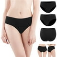 thumbnail image 4 of Qarigey Calzoncillos transpirables para mujer, ropa de baño, Bikinis, pantalones cortos, bragas absorbentes, bañadores de cintura alta sin costuras Ropa interior Negro/2xl Qarigey AP012186-05, 4 of 6