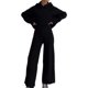 thumbnail image 1 of Sudadera Conjunto a juego de 2 piezas para mujer, sudadera con capucha tejida a la moda, pantalón, traje deportivo, trajes para correr Ygjytge Xl Negro para Mujer, 1 of 7